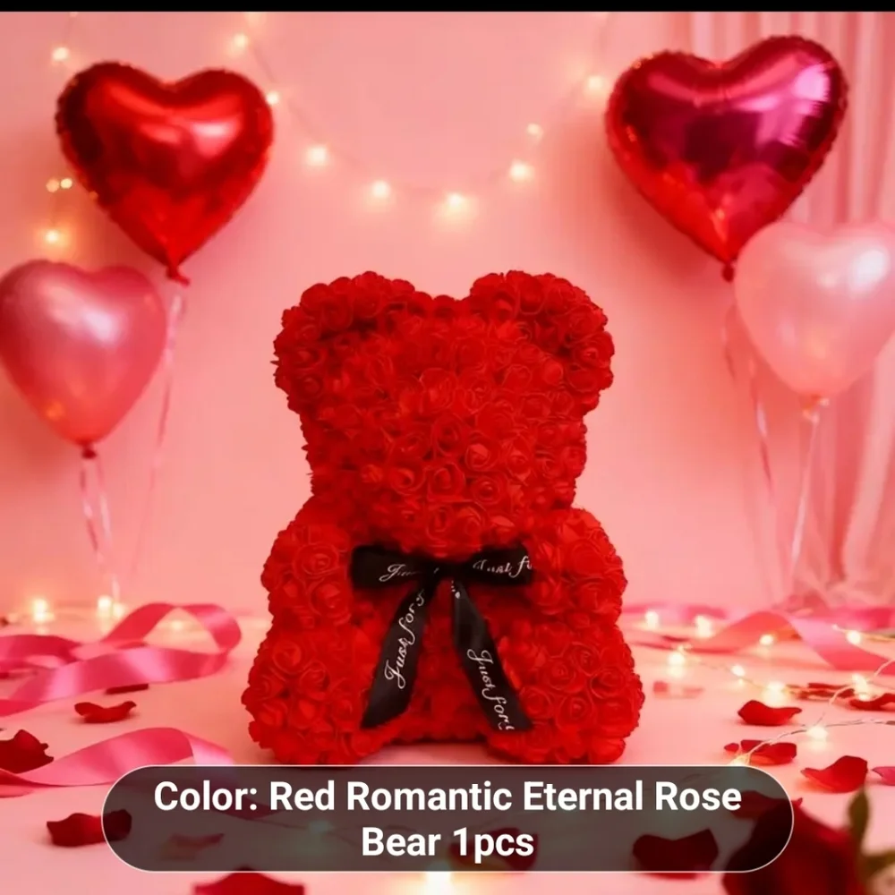 NEW ETERNAL RED ROSE TEDDY BEAR ~ GIFT GIVING